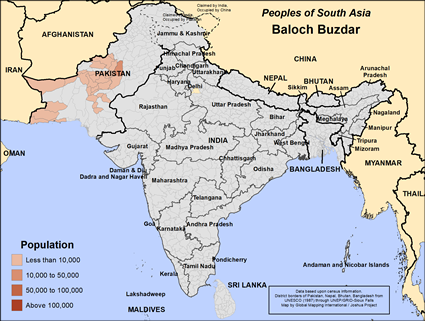 Map of Baloch Buzdar in Pakistan
