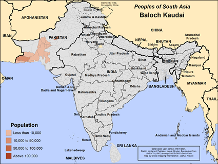Map of Baloch Kaudai in Pakistan
