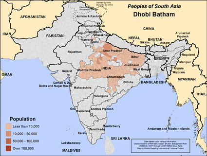 Map of Dhobi Batham in India