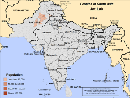 Map of Jat Lak in Pakistan