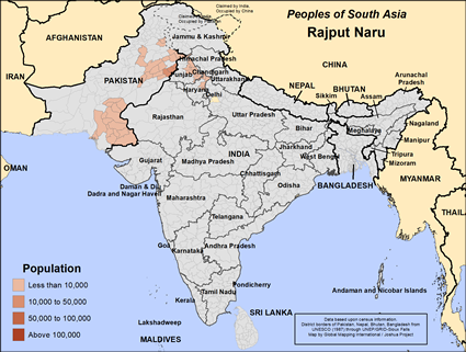 Map of Rajput Naru in India