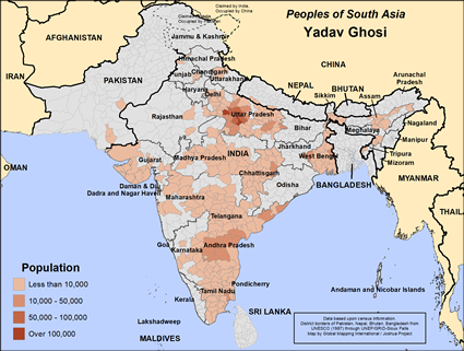 Map of Yadav Ghosi in India