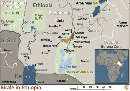 Map of Birale in Ethiopia