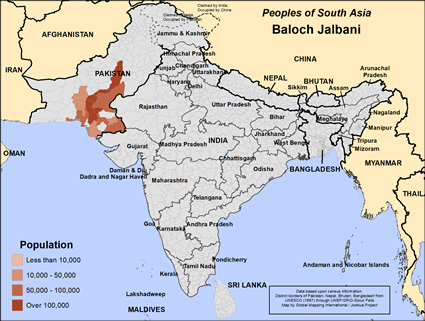 Map of Baloch Jalbani in Pakistan