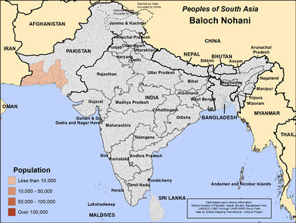 Map of Baloch Nohani in Pakistan