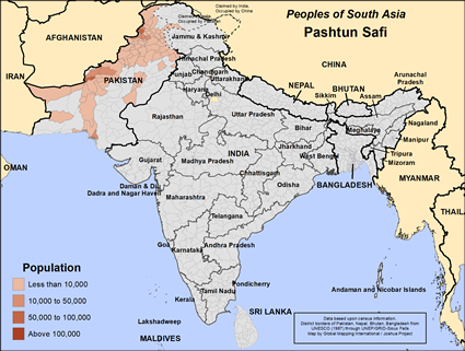 Map of Pashtun Safi in Pakistan