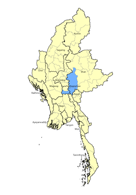 Map of Lahta in Myanmar (Burma)