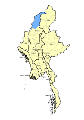 Map of Asen in Myanmar (Burma)