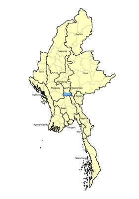 Map of Karen, Banlon Gyi in Myanmar (Burma)