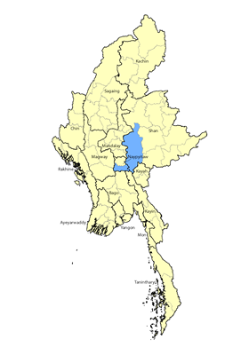 Map of Karen, Banlon Nge in Myanmar (Burma)