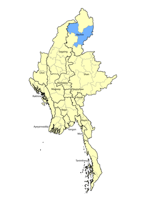 Map of Shangti in Myanmar (Burma)