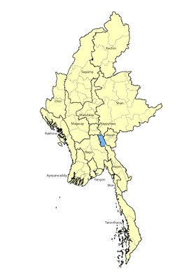 Map of Karen, Tharmitaik in Myanmar (Burma)
