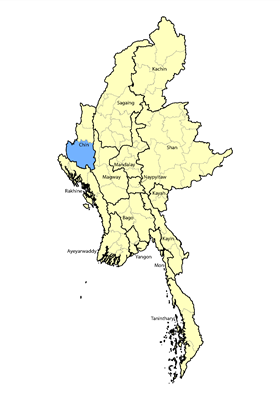 Map of Vet in Myanmar (Burma)