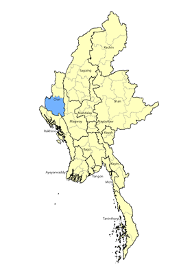 Map of Anu in Myanmar (Burma)